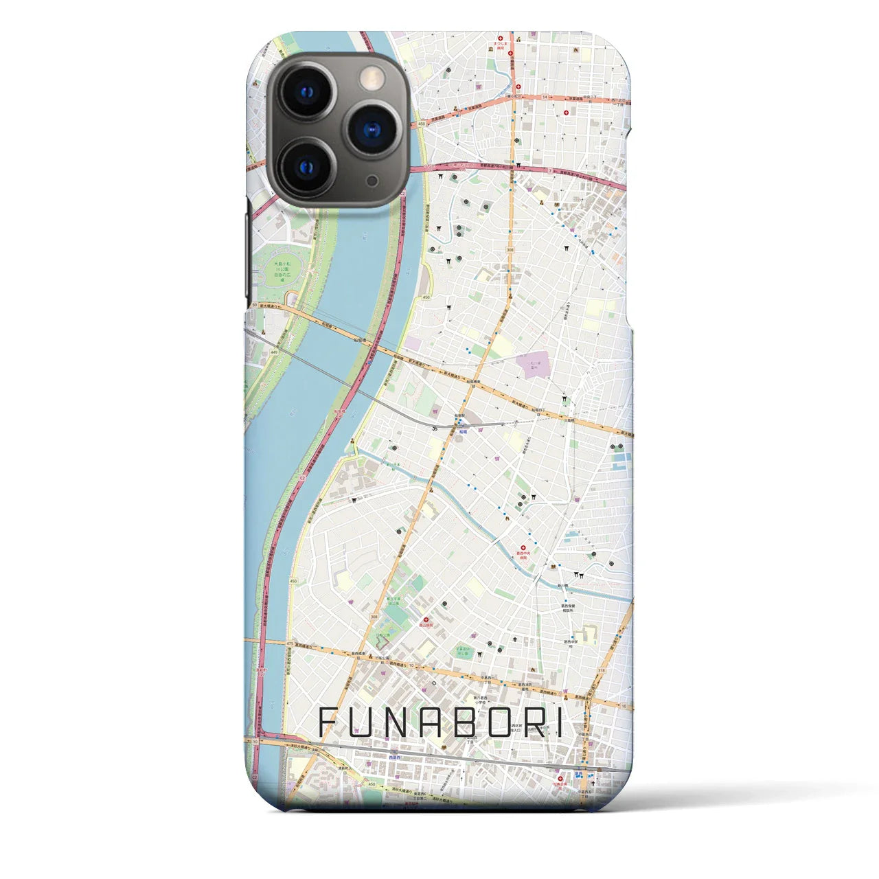 【船堀(東京都)】地図柄iPhoneケース(バックカバータイプ)
