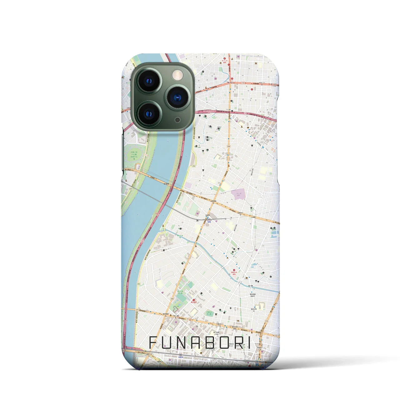 【船堀(東京都)】地図柄iPhoneケース(バックカバータイプ)
