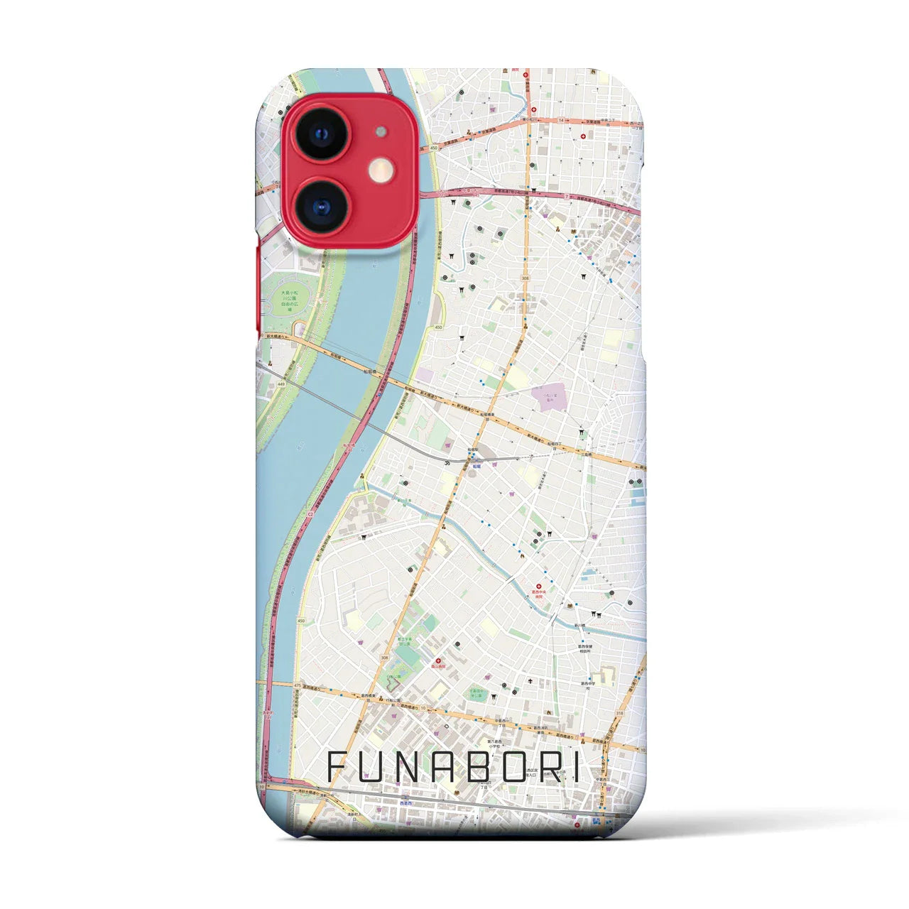 【船堀(東京都)】地図柄iPhoneケース(バックカバータイプ)