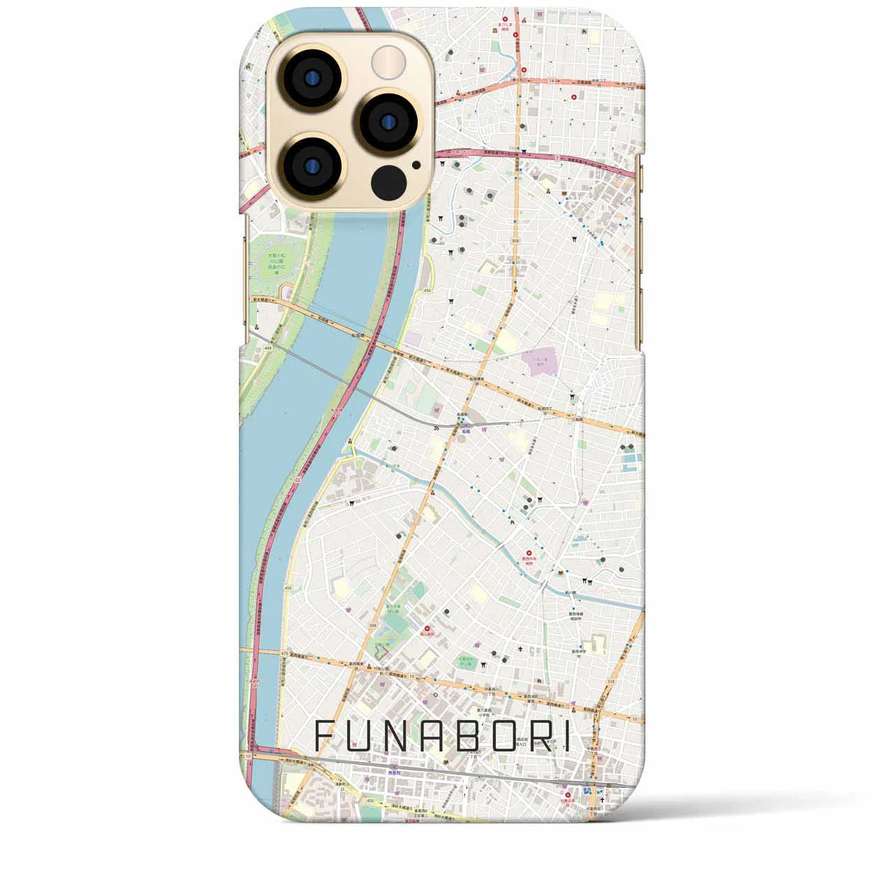 【船堀(東京都)】地図柄iPhoneケース(バックカバータイプ)