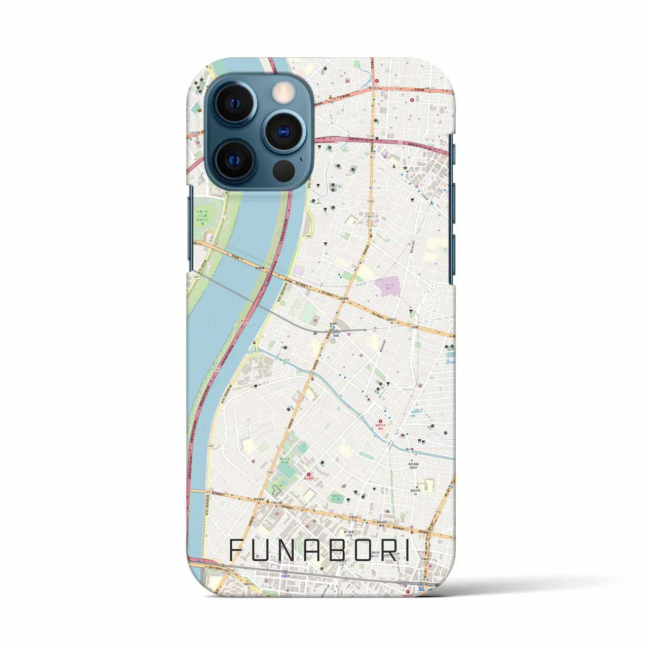 【船堀(東京都)】地図柄iPhoneケース(バックカバータイプ)
