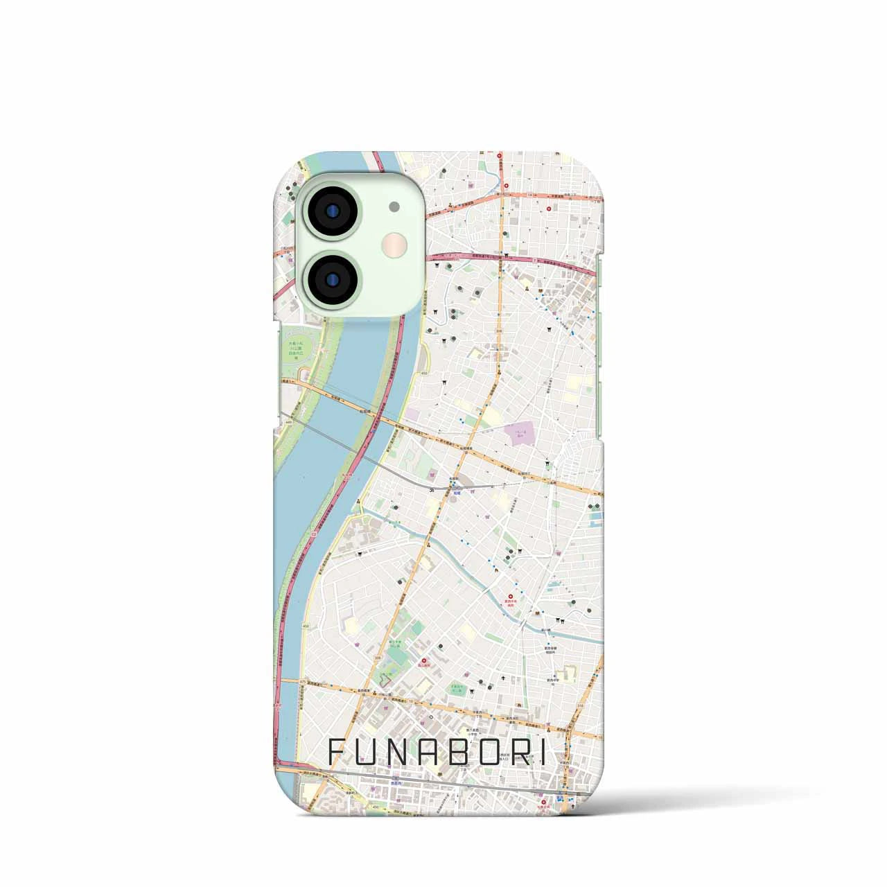 【船堀(東京都)】地図柄iPhoneケース(バックカバータイプ)