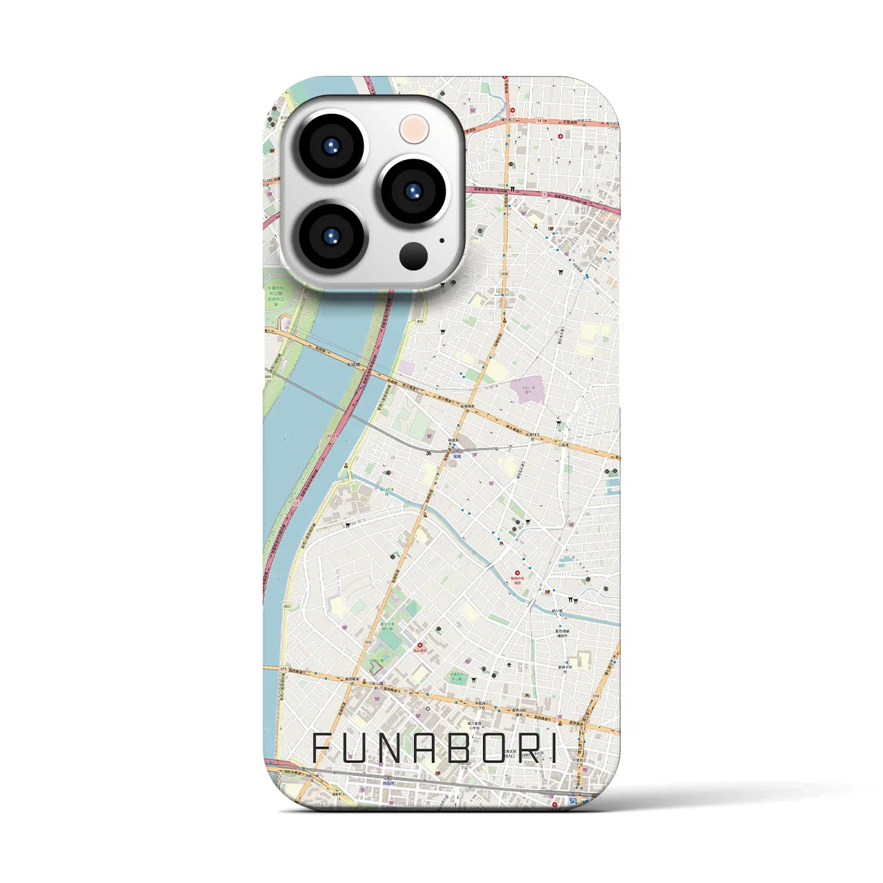 【船堀(東京都)】地図柄iPhoneケース(バックカバータイプ)