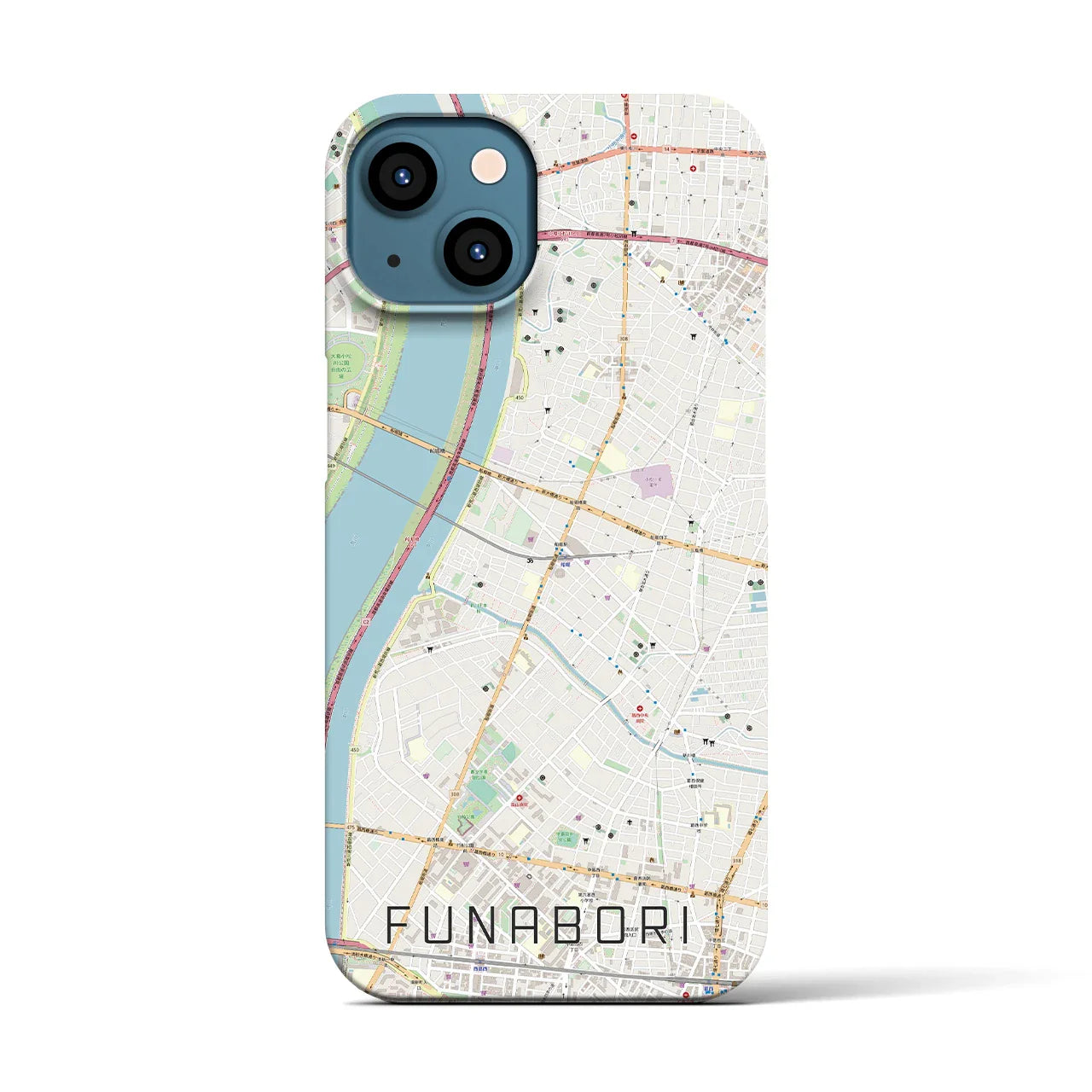 【船堀(東京都)】地図柄iPhoneケース(バックカバータイプ)