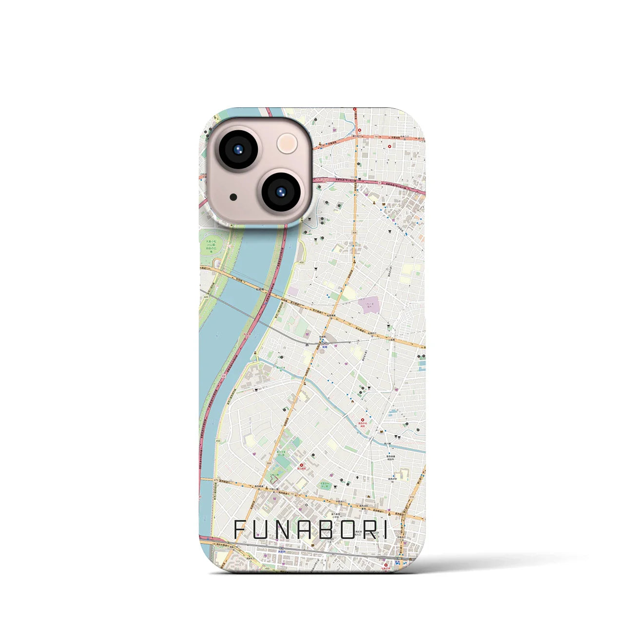【船堀(東京都)】地図柄iPhoneケース(バックカバータイプ)