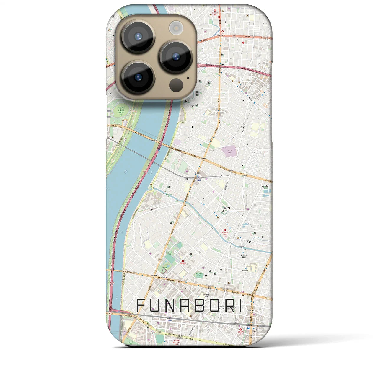 【船堀(東京都)】地図柄iPhoneケース(バックカバータイプ)
