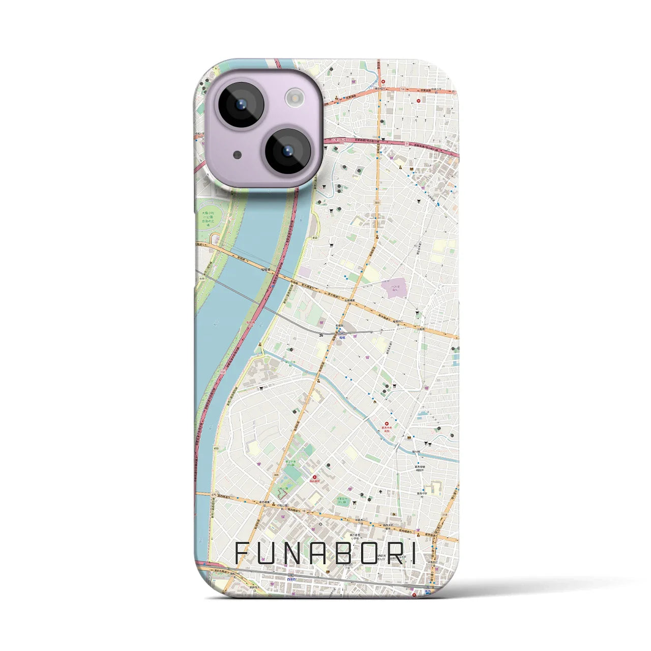 【船堀(東京都)】地図柄iPhoneケース(バックカバータイプ)
