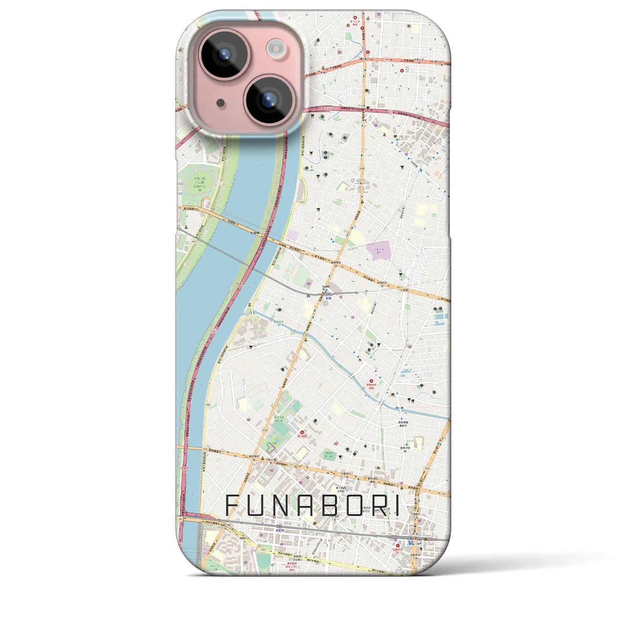 【船堀(東京都)】地図柄iPhoneケース(バックカバータイプ)