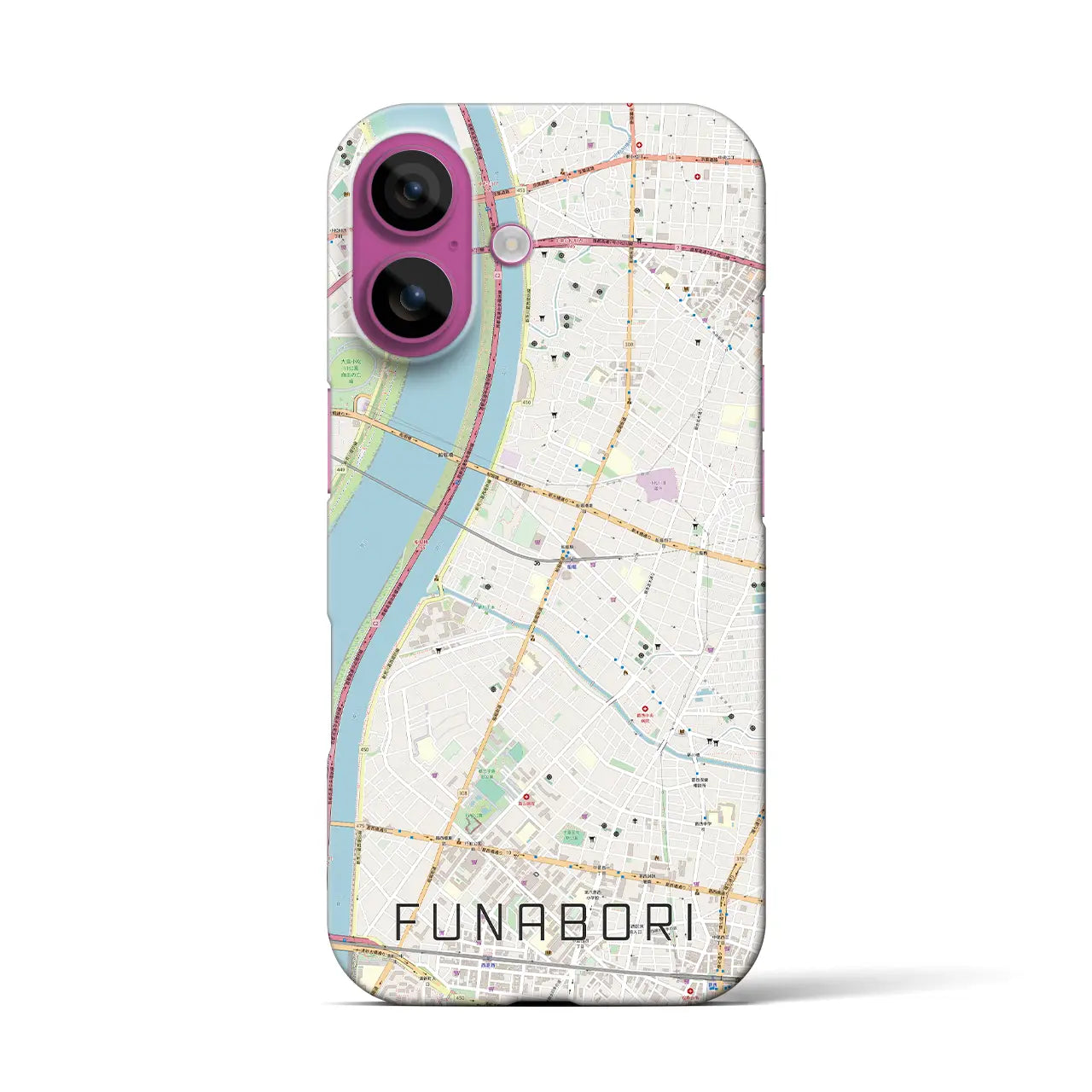 【船堀(東京都)】地図柄iPhoneケース(バックカバータイプ)