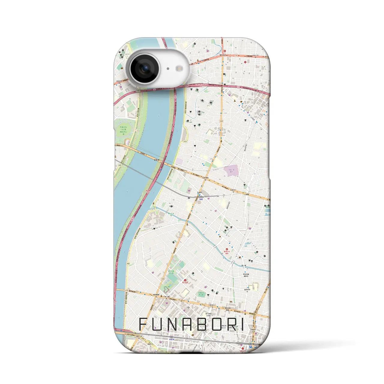 【船堀(東京都)】地図柄iPhoneケース(バックカバータイプ)
