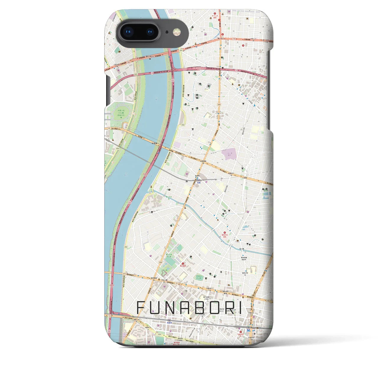 【船堀(東京都)】地図柄iPhoneケース(バックカバータイプ)