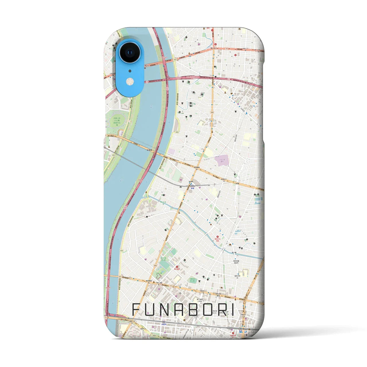 【船堀(東京都)】地図柄iPhoneケース(バックカバータイプ)