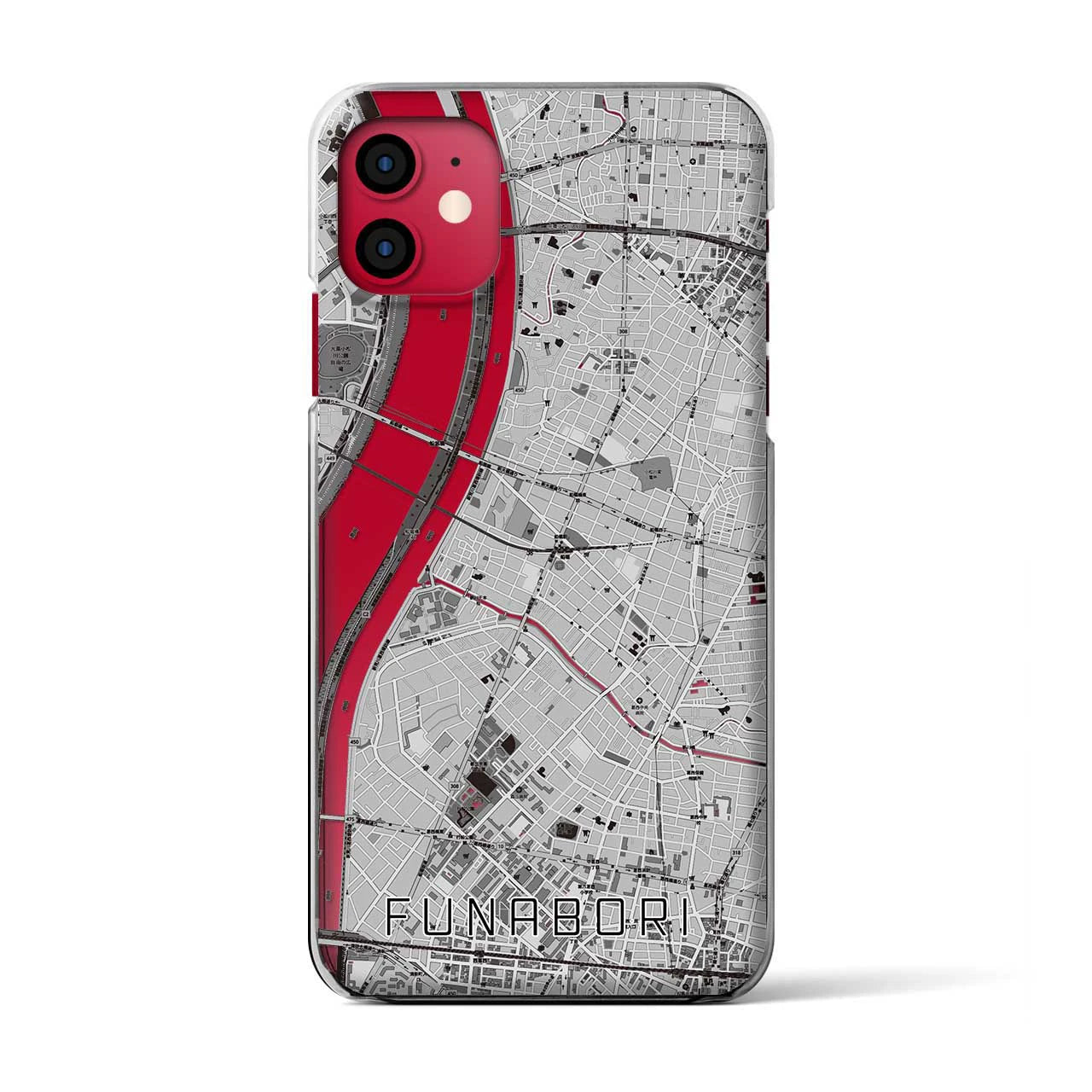 【船堀(東京都)】地図柄iPhoneケース(クリアタイプ)