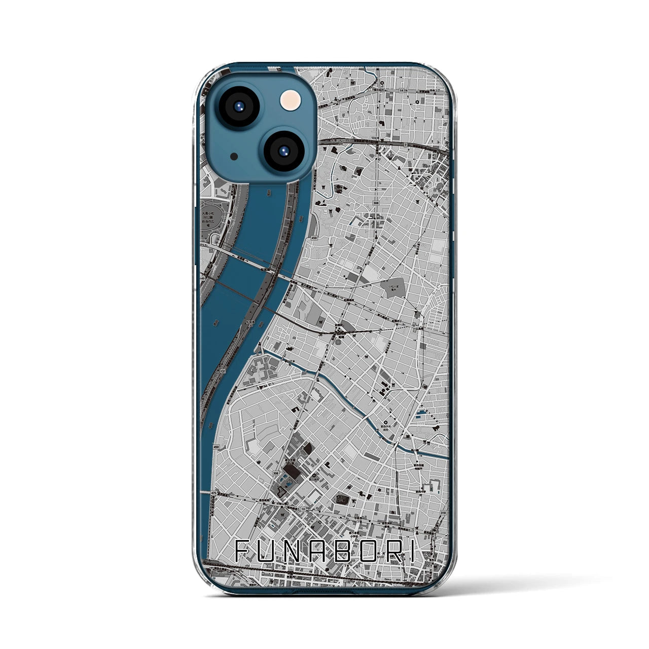 【船堀(東京都)】地図柄iPhoneケース(クリアタイプ)