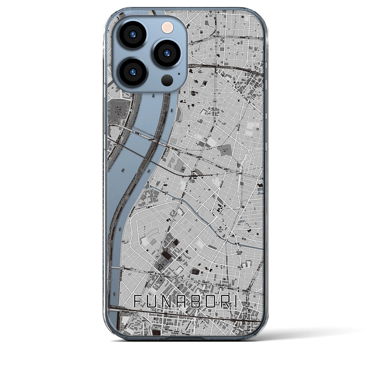 【船堀(東京都)】地図柄iPhoneケース(クリアタイプ)