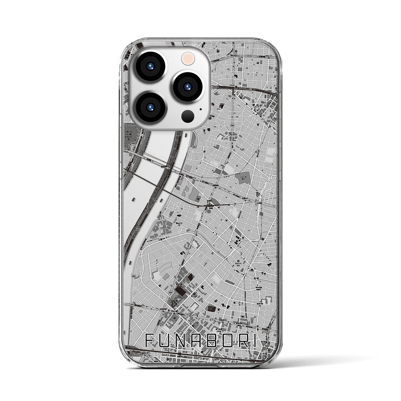 【船堀(東京都)】地図柄iPhoneケース(クリアタイプ)