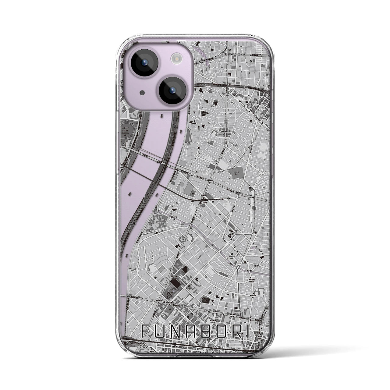 【船堀(東京都)】地図柄iPhoneケース(クリアタイプ)