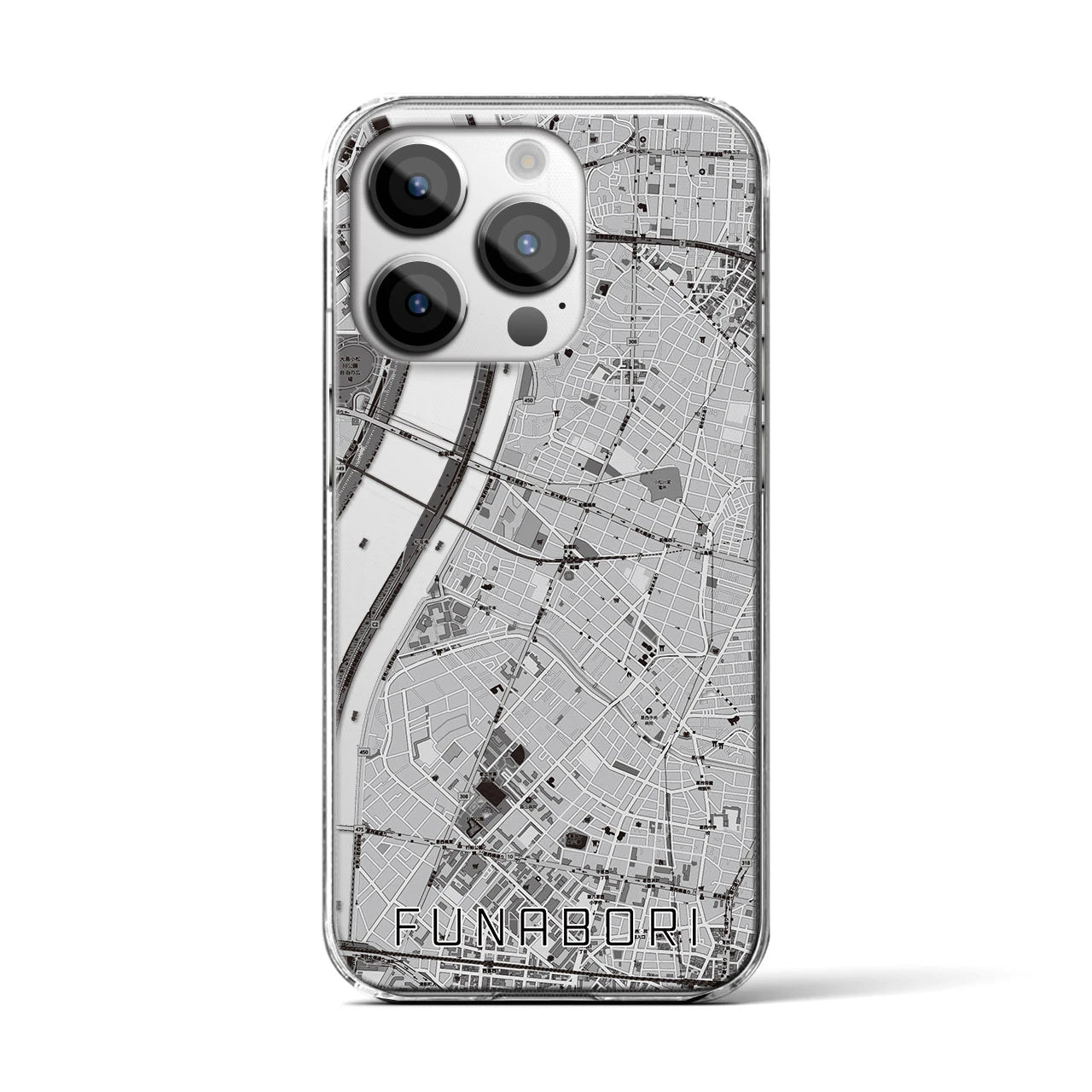 【船堀(東京都)】地図柄iPhoneケース(クリアタイプ)