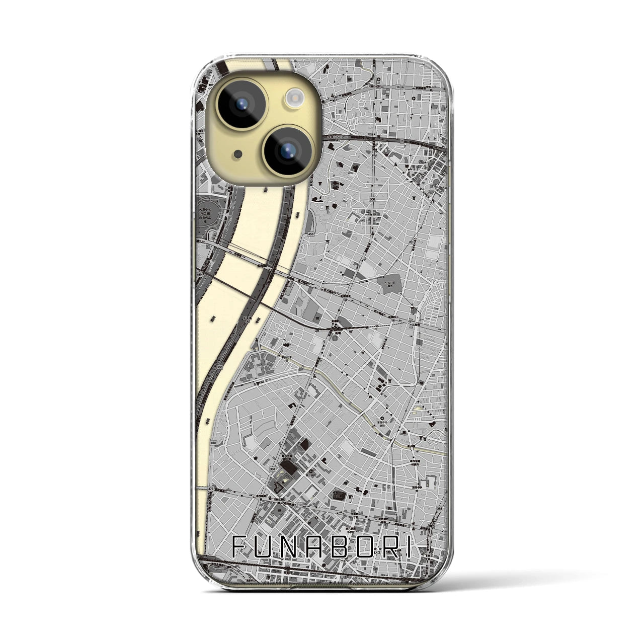 【船堀(東京都)】地図柄iPhoneケース(クリアタイプ)