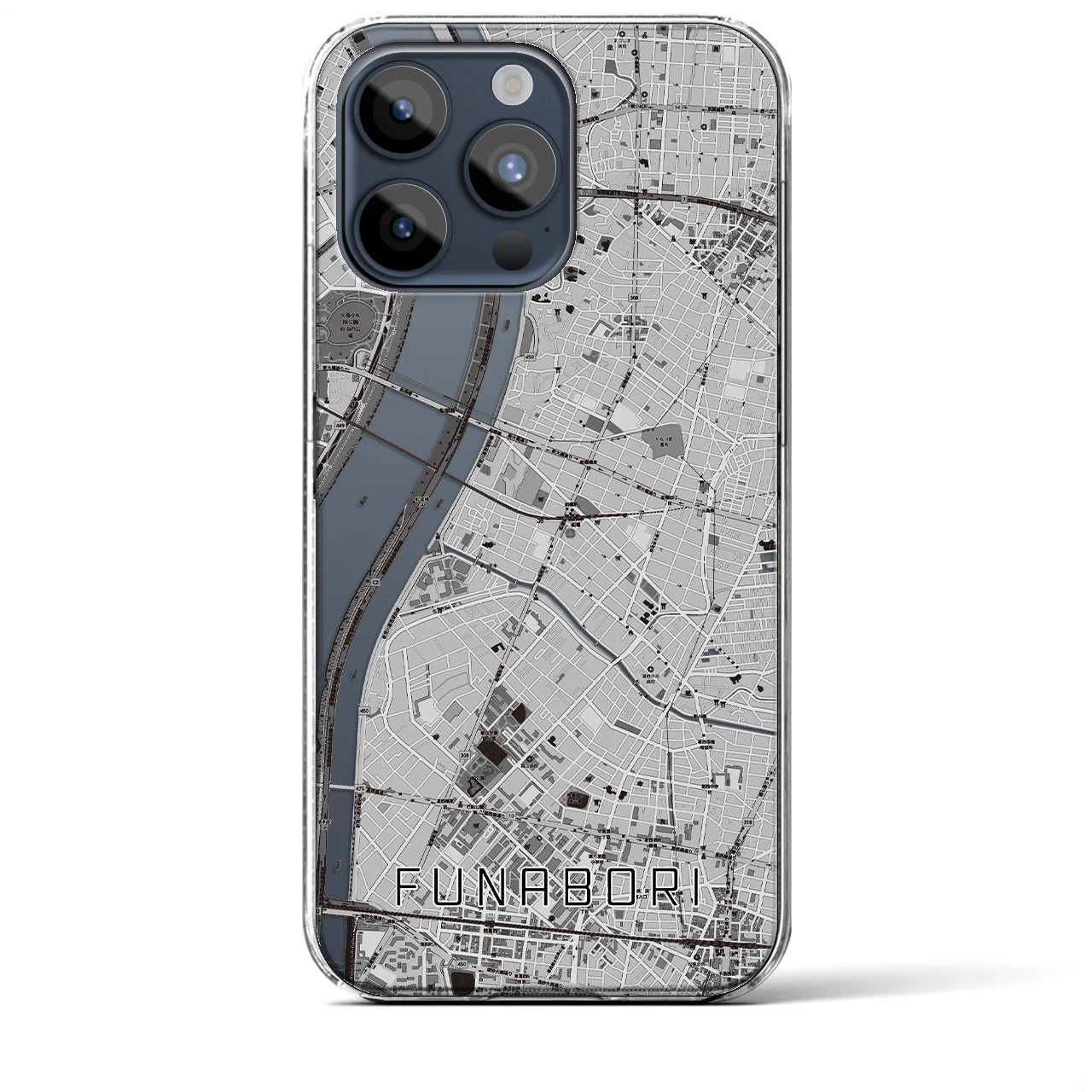 【船堀(東京都)】地図柄iPhoneケース(クリアタイプ)