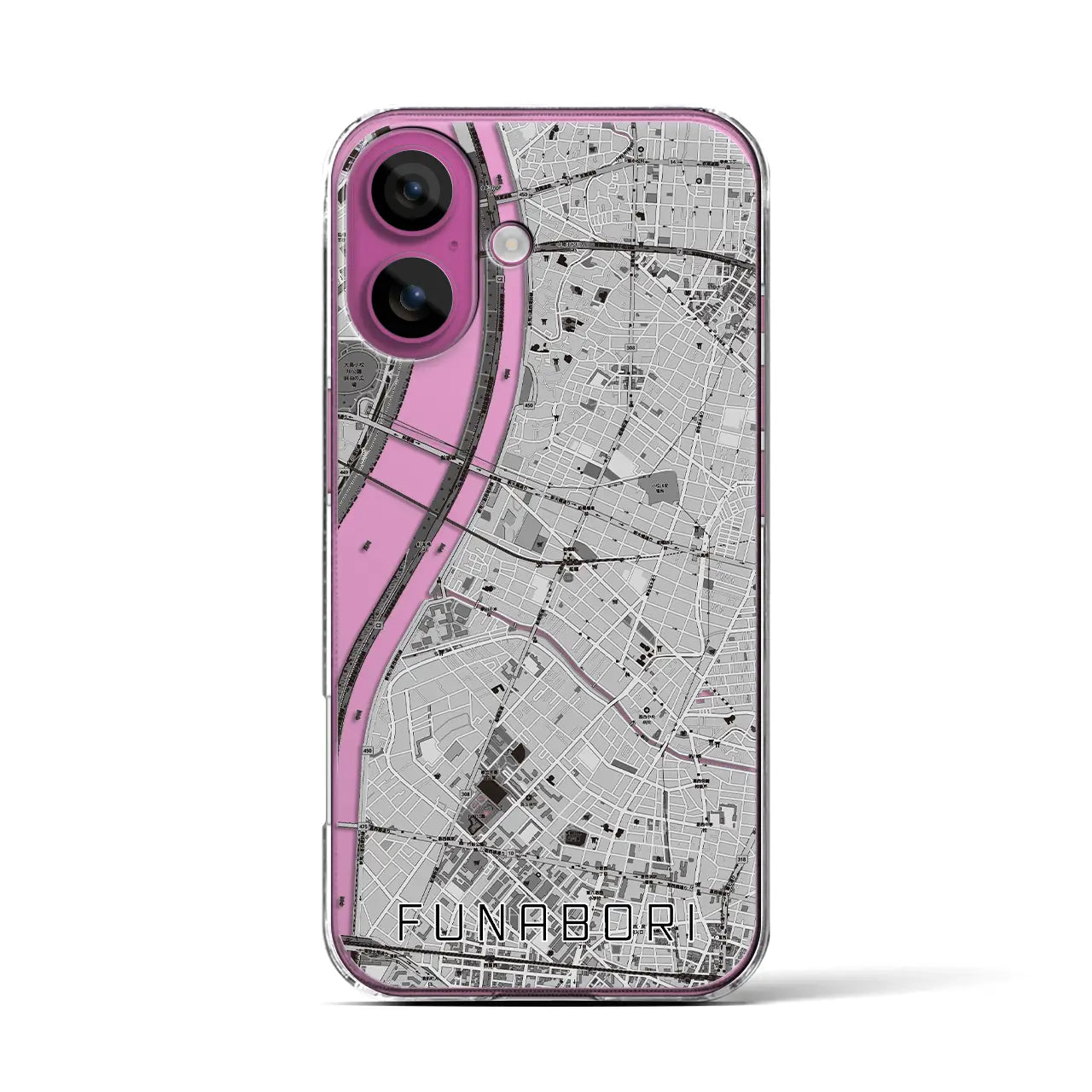 【船堀(東京都)】地図柄iPhoneケース(クリアタイプ)