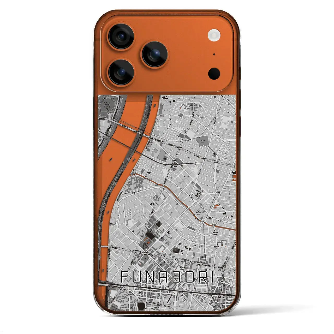 【船堀(東京都)】地図柄iPhoneケース(クリアタイプ)モノトーン・iPhone 17 Pro Max 用