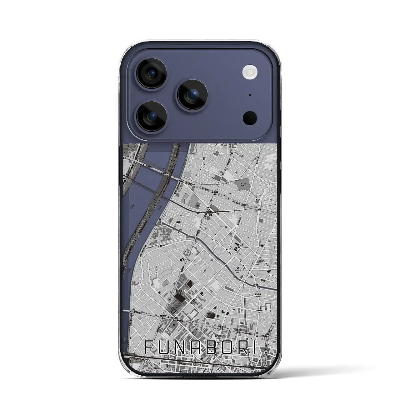 【船堀(東京都)】地図柄iPhoneケース(クリアタイプ)