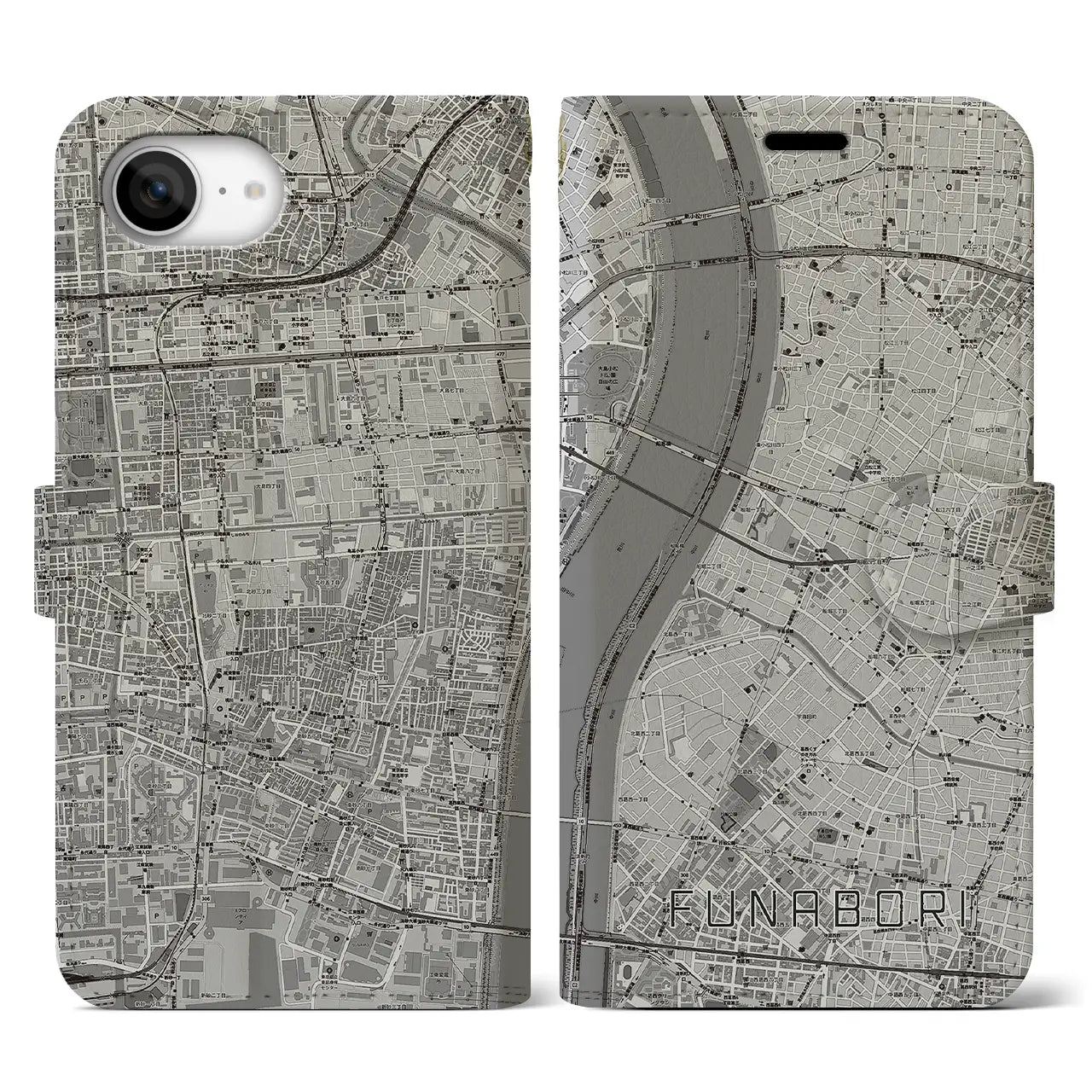 【船堀(東京都)】地図柄iPhoneケース(手帳タイプ)