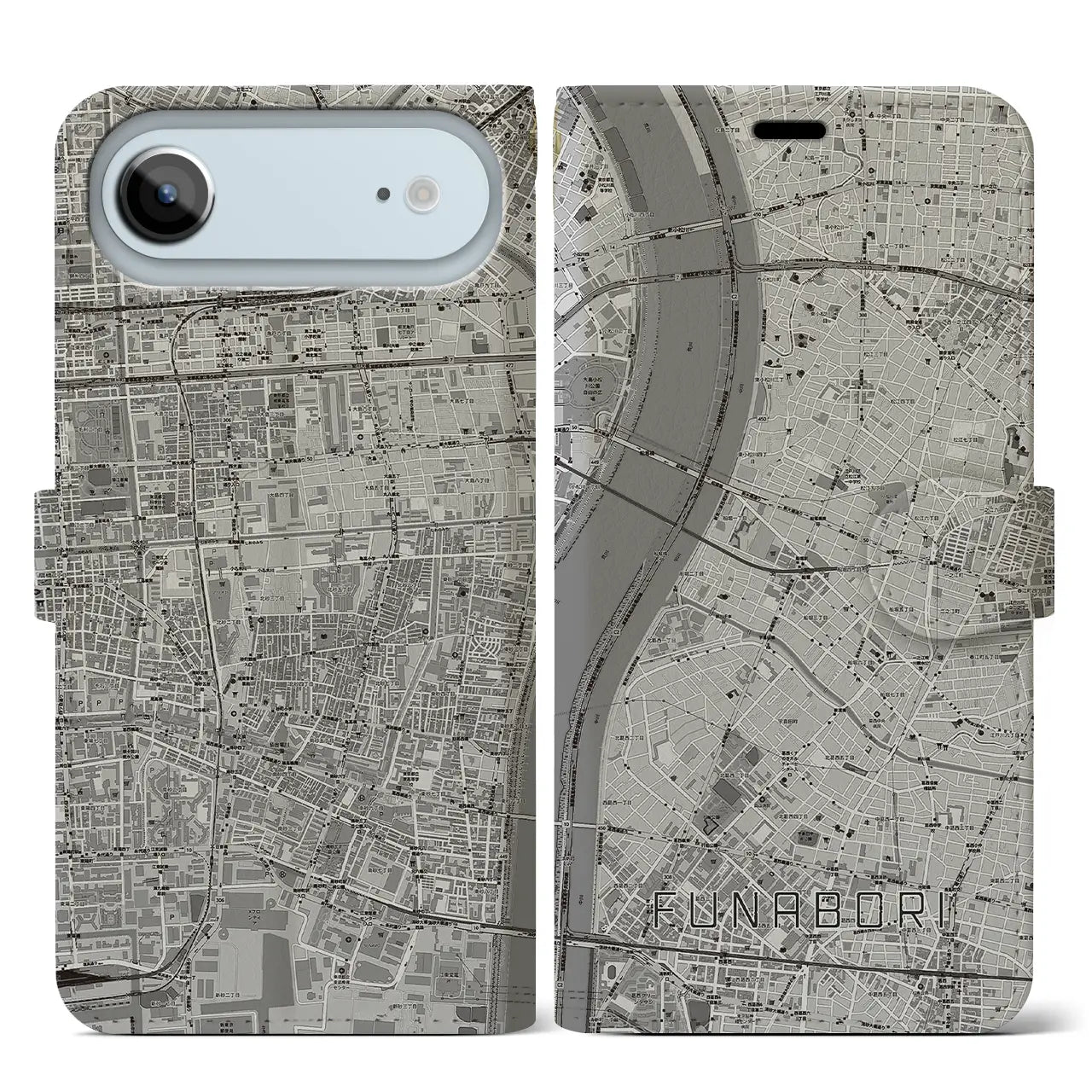 【船堀(東京都)】地図柄iPhoneケース(手帳タイプ)
