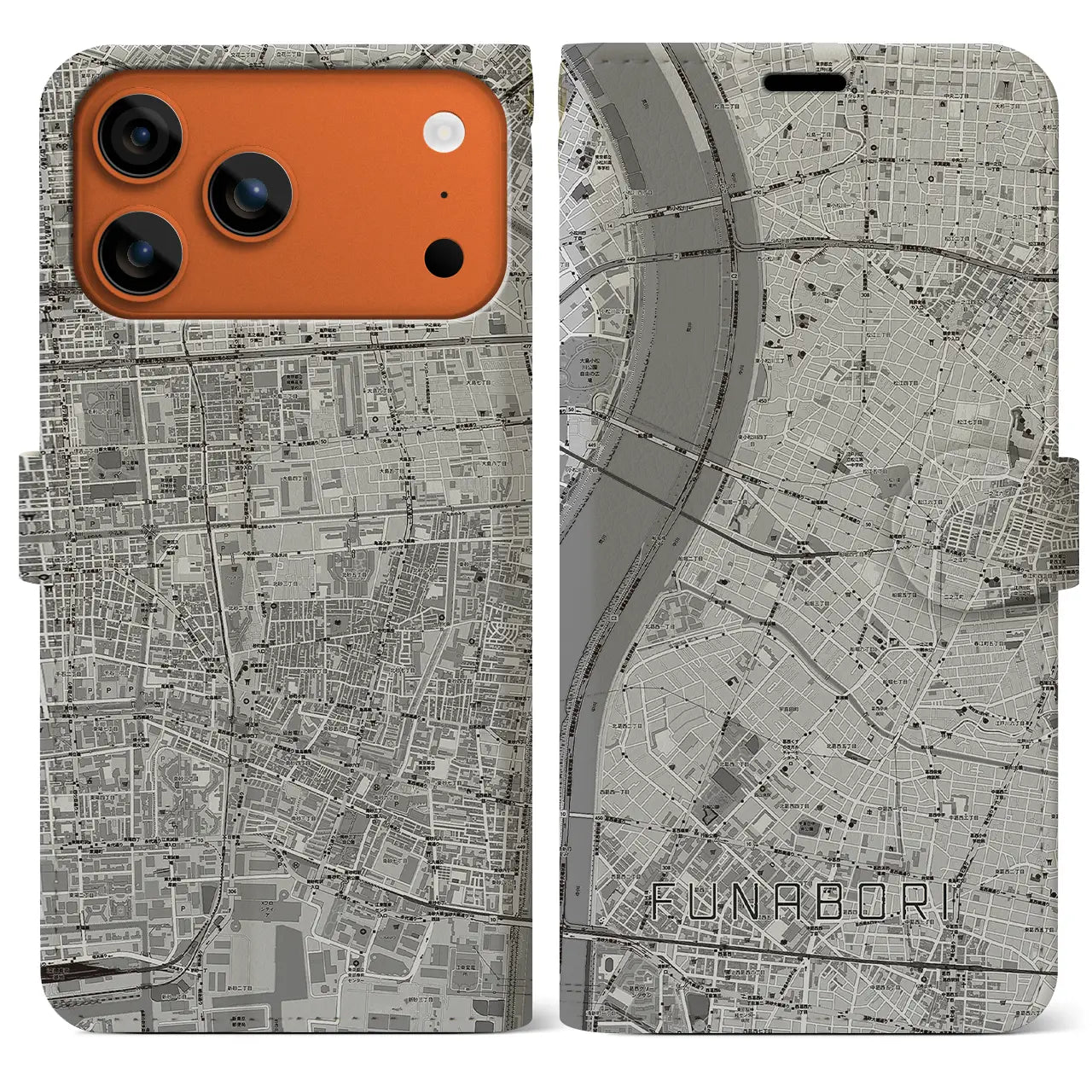 【船堀(東京都)】地図柄iPhoneケース(手帳タイプ)