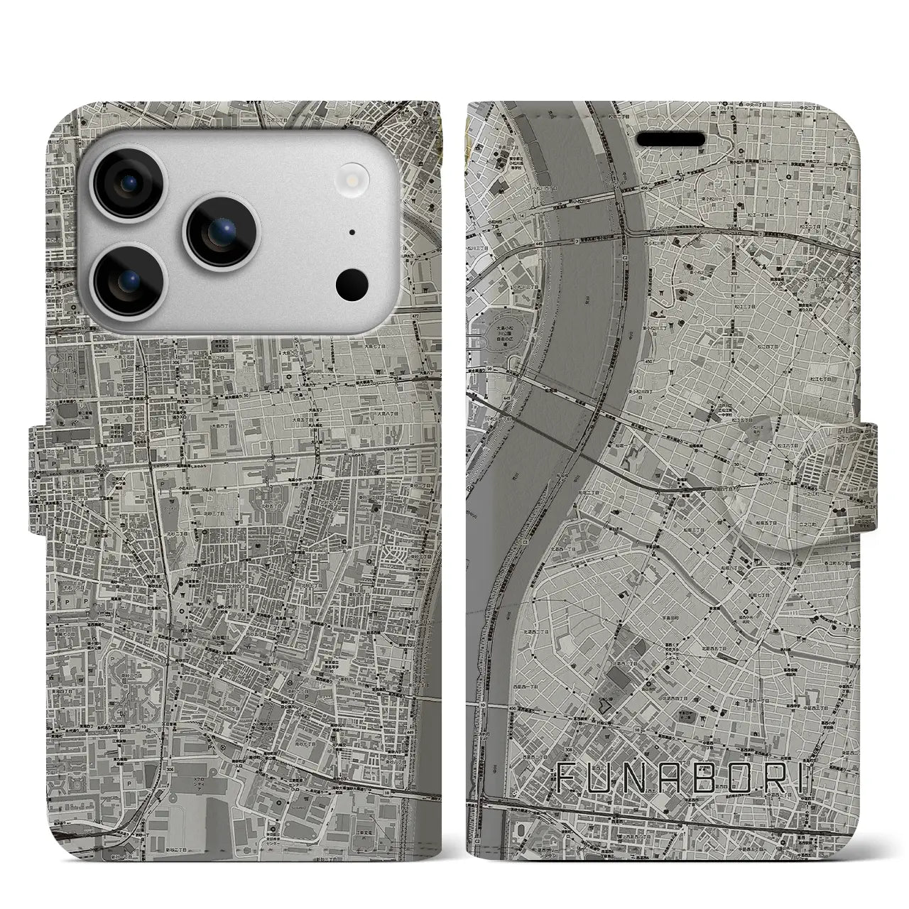 【船堀(東京都)】地図柄iPhoneケース(手帳タイプ)