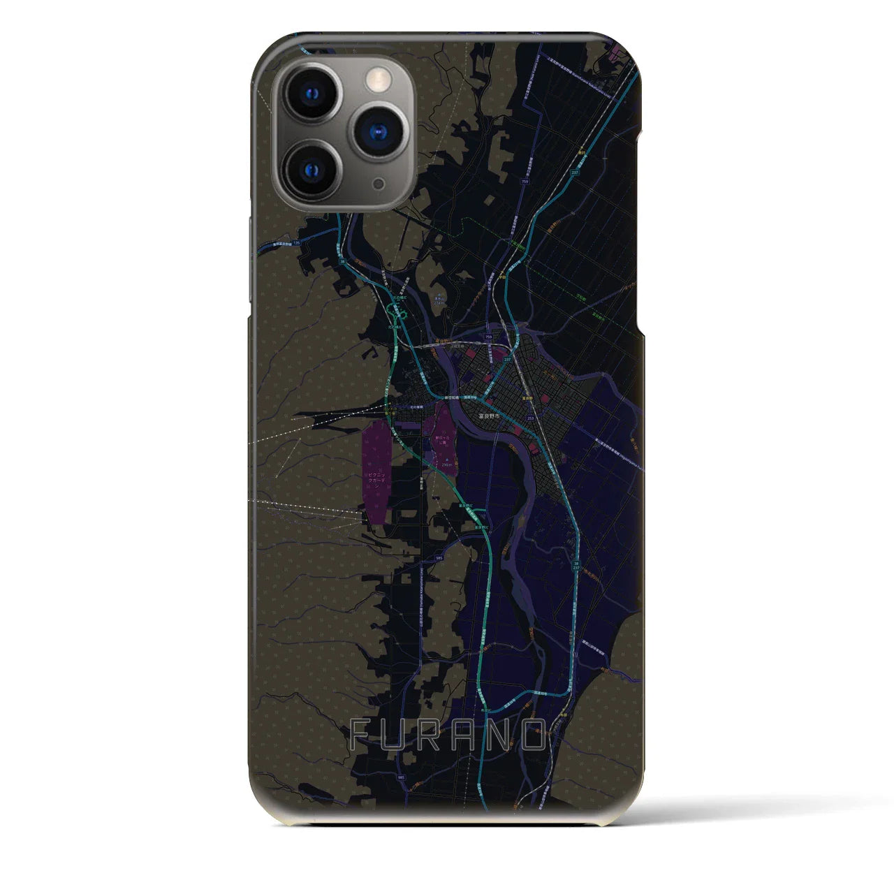 【富良野(北海道)】地図柄iPhoneケース(バックカバータイプ)