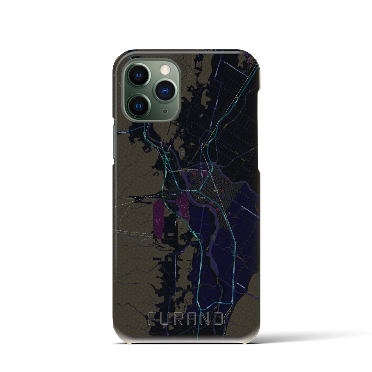 【富良野(北海道)】地図柄iPhoneケース(バックカバータイプ)