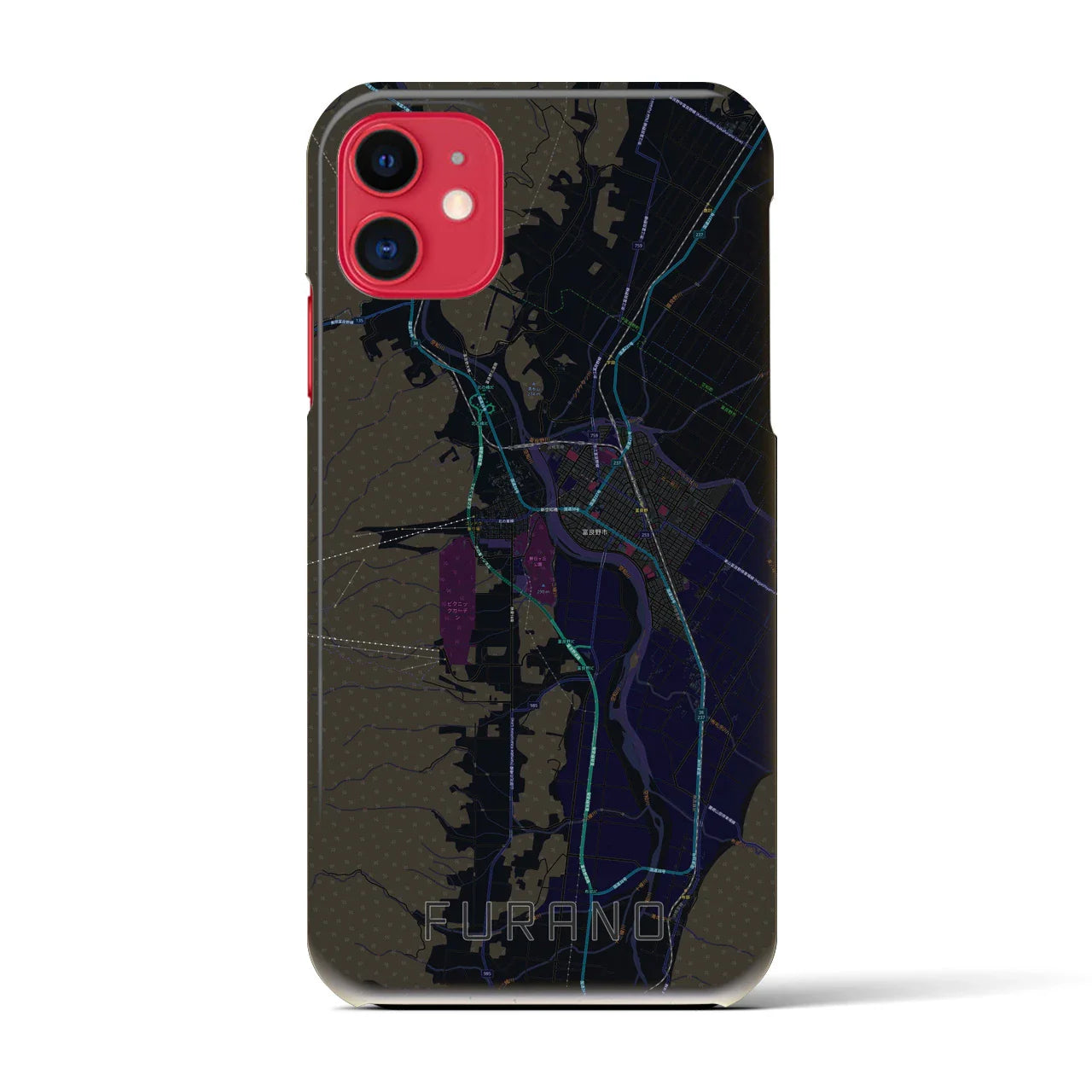 【富良野(北海道)】地図柄iPhoneケース(バックカバータイプ)