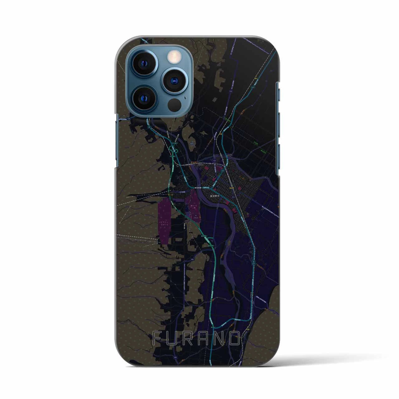 【富良野(北海道)】地図柄iPhoneケース(バックカバータイプ)