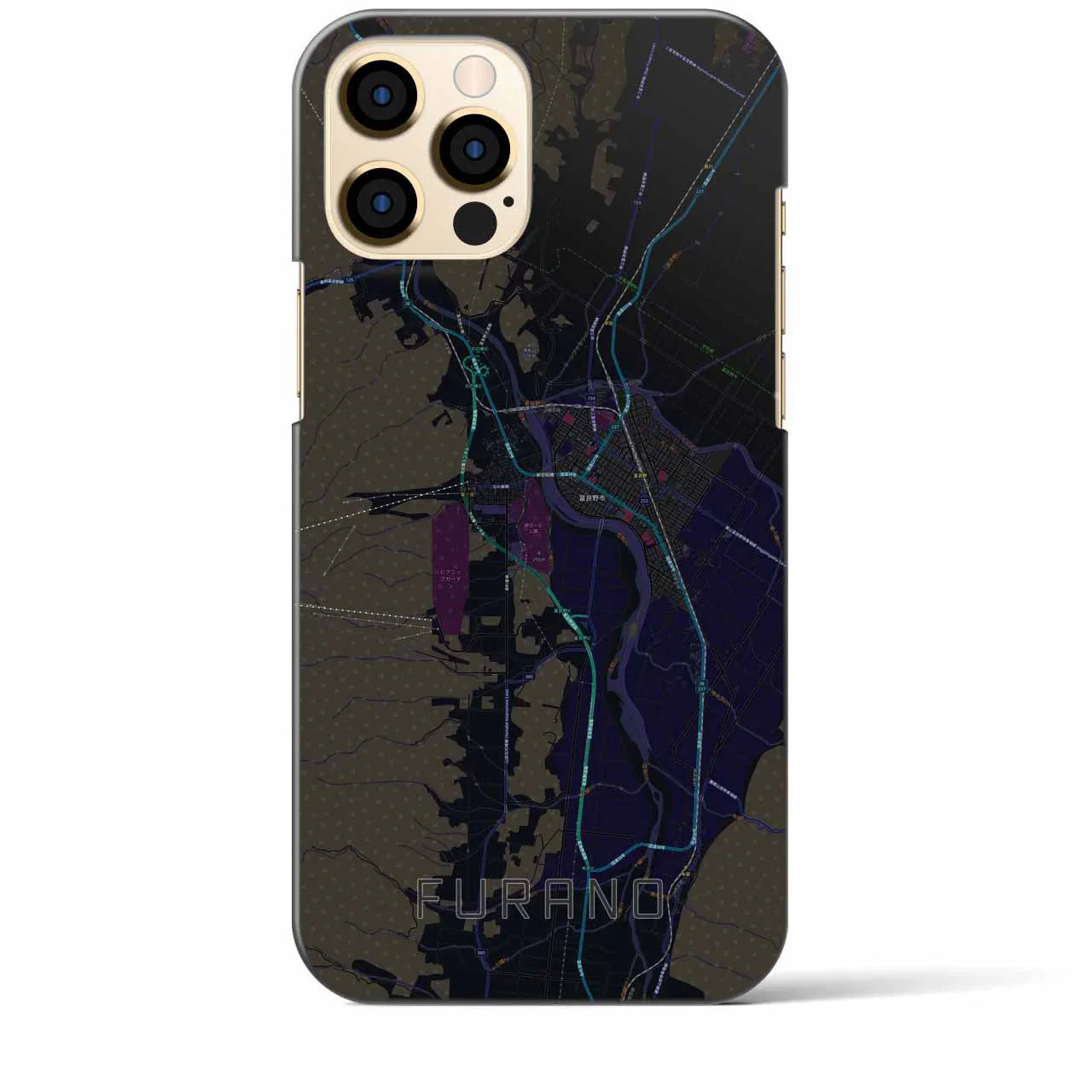 【富良野(北海道)】地図柄iPhoneケース(バックカバータイプ)