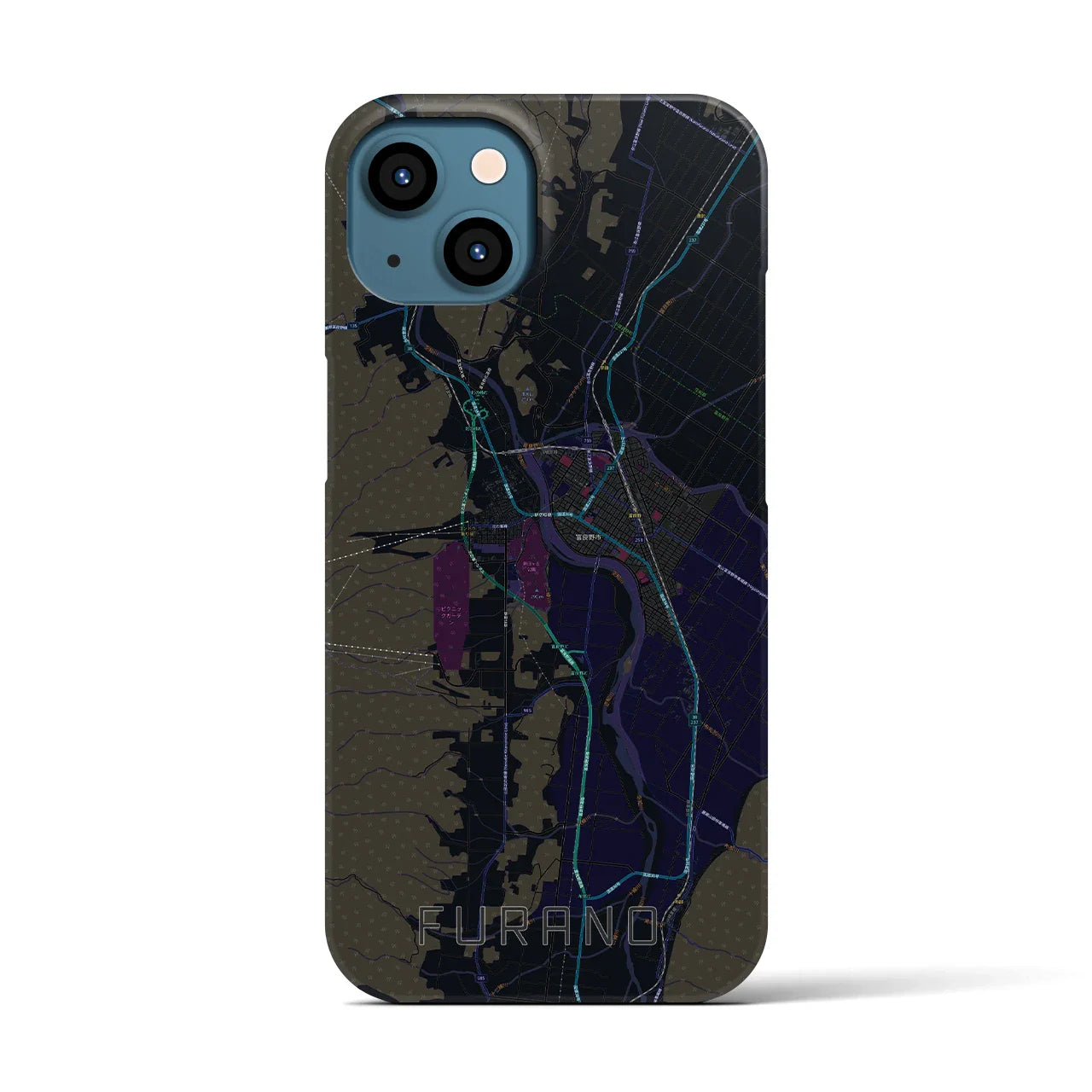 【富良野(北海道)】地図柄iPhoneケース(バックカバータイプ)