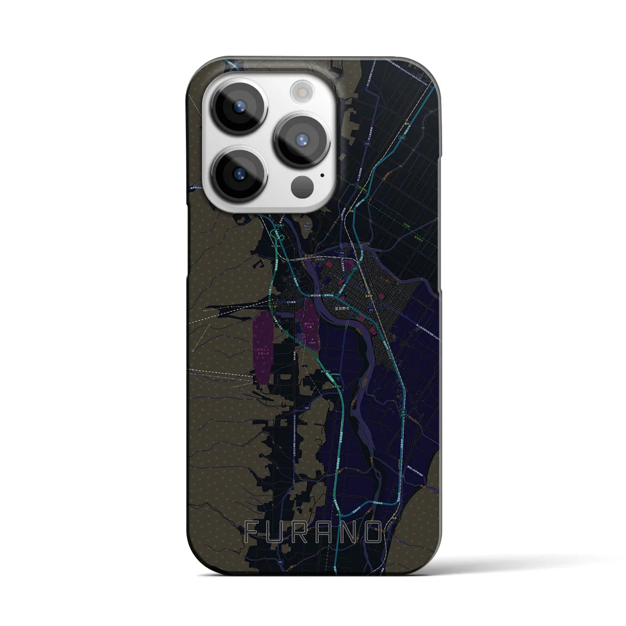 【富良野(北海道)】地図柄iPhoneケース(バックカバータイプ)