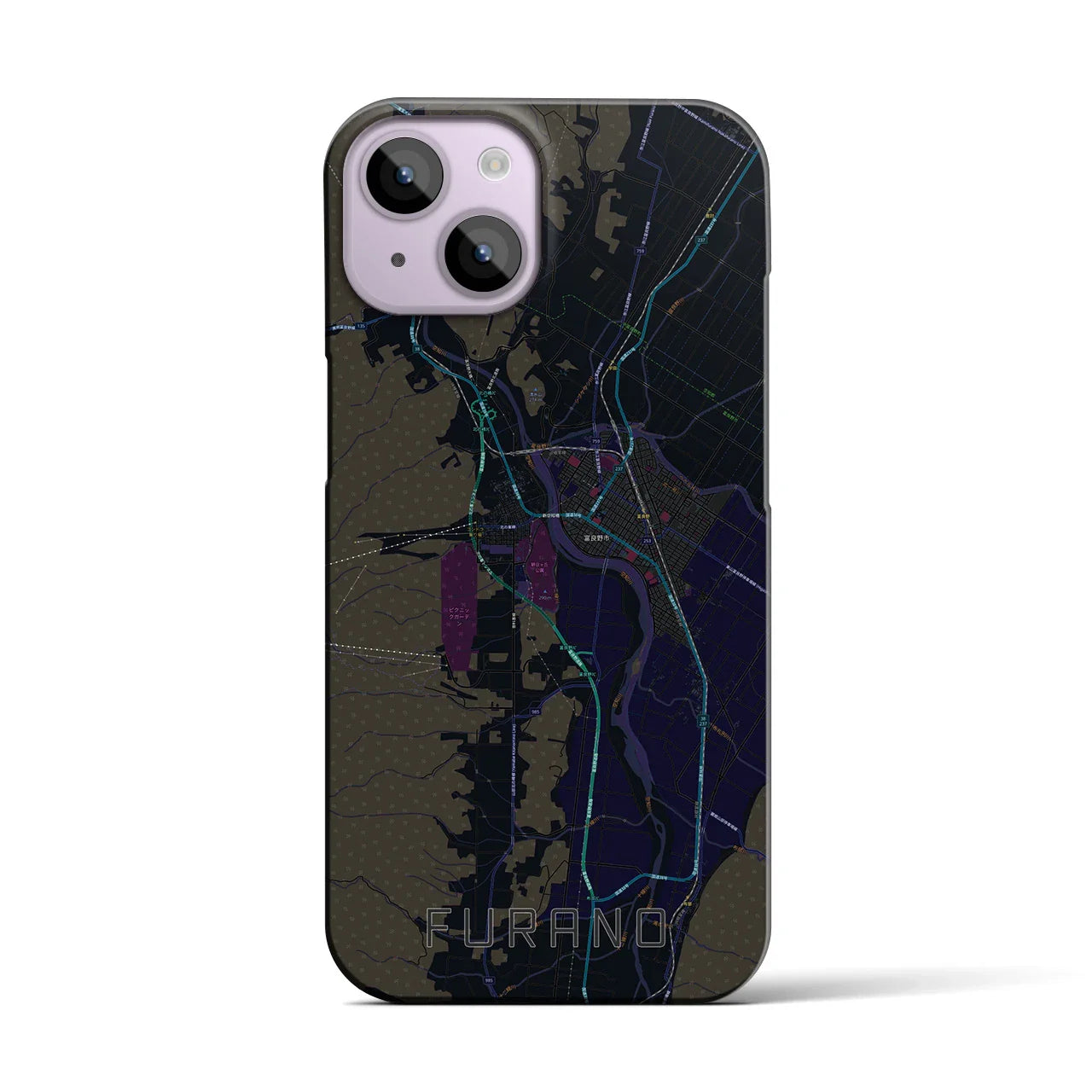 【富良野(北海道)】地図柄iPhoneケース(バックカバータイプ)