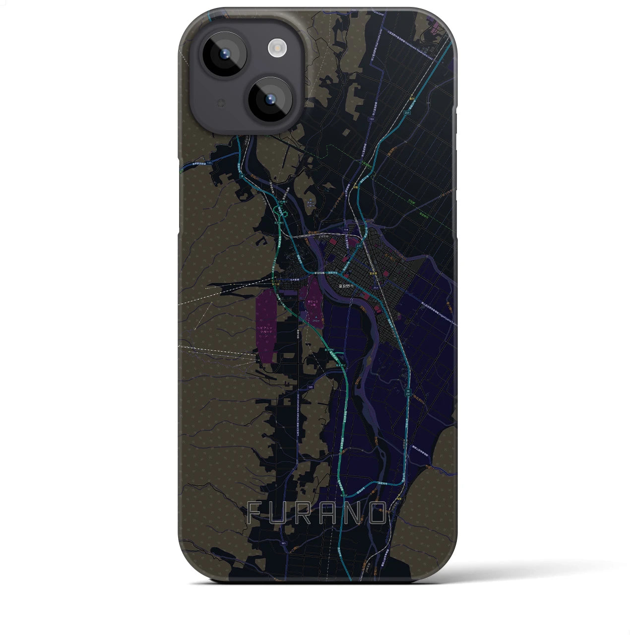 【富良野(北海道)】地図柄iPhoneケース(バックカバータイプ)