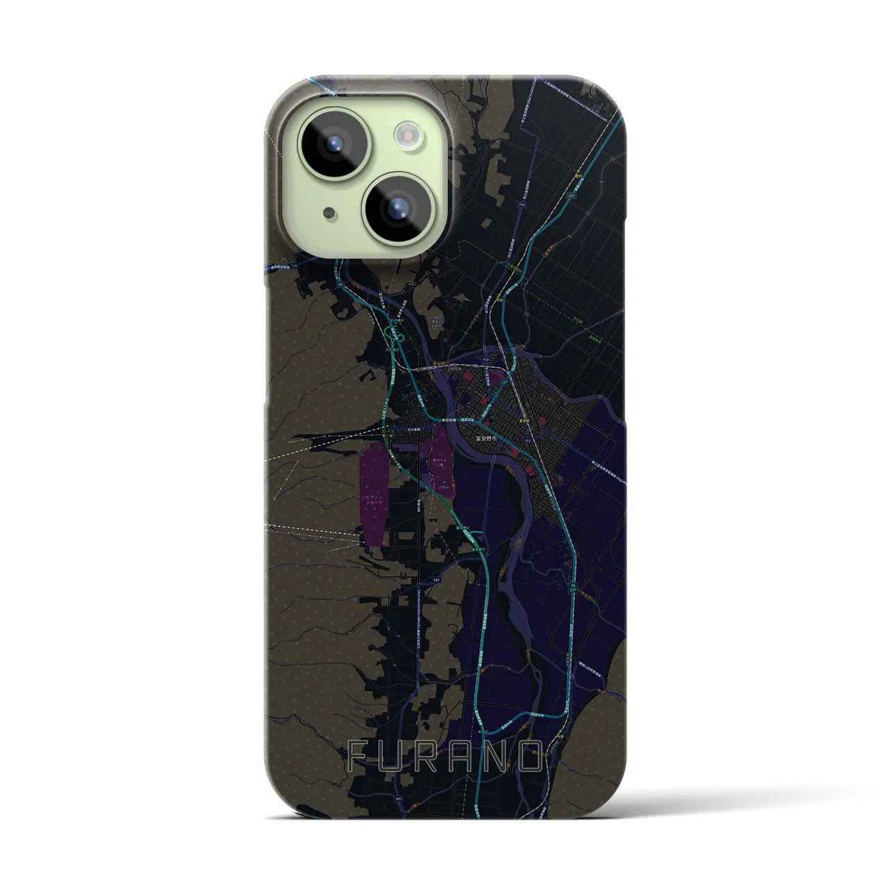 【富良野(北海道)】地図柄iPhoneケース(バックカバータイプ)