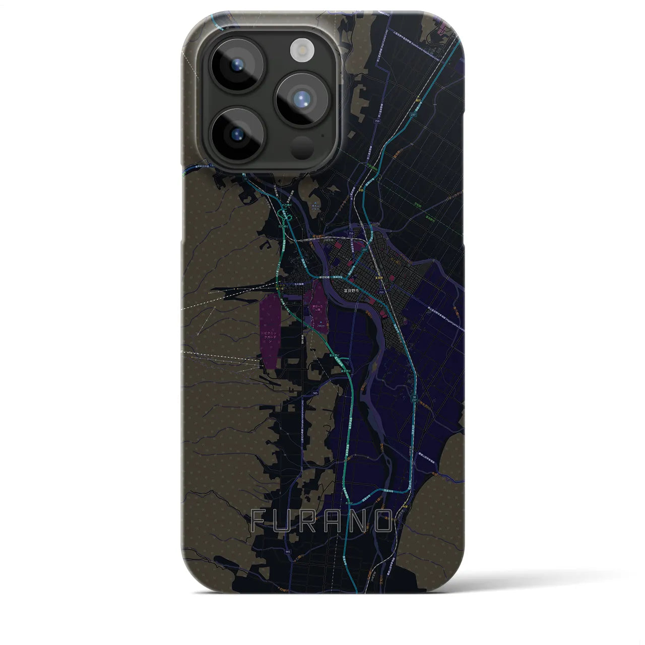 【富良野(北海道)】地図柄iPhoneケース(バックカバータイプ)