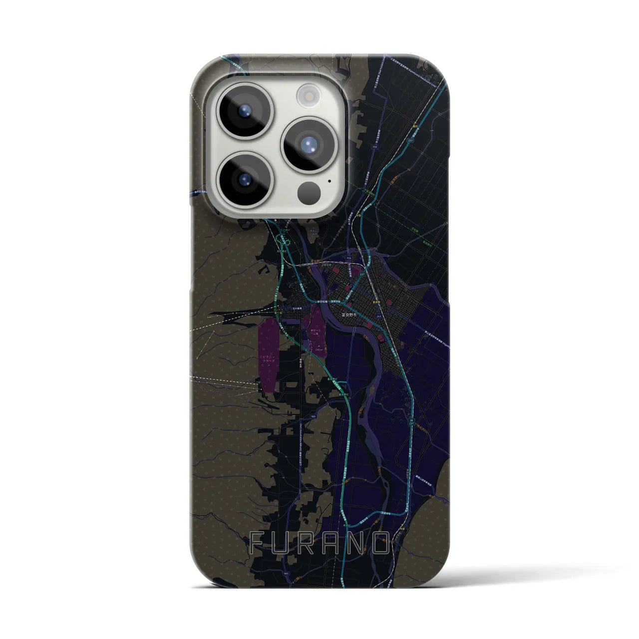 【富良野(北海道)】地図柄iPhoneケース(バックカバータイプ)