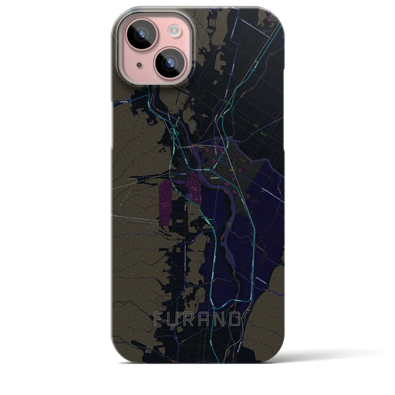 【富良野(北海道)】地図柄iPhoneケース(バックカバータイプ)