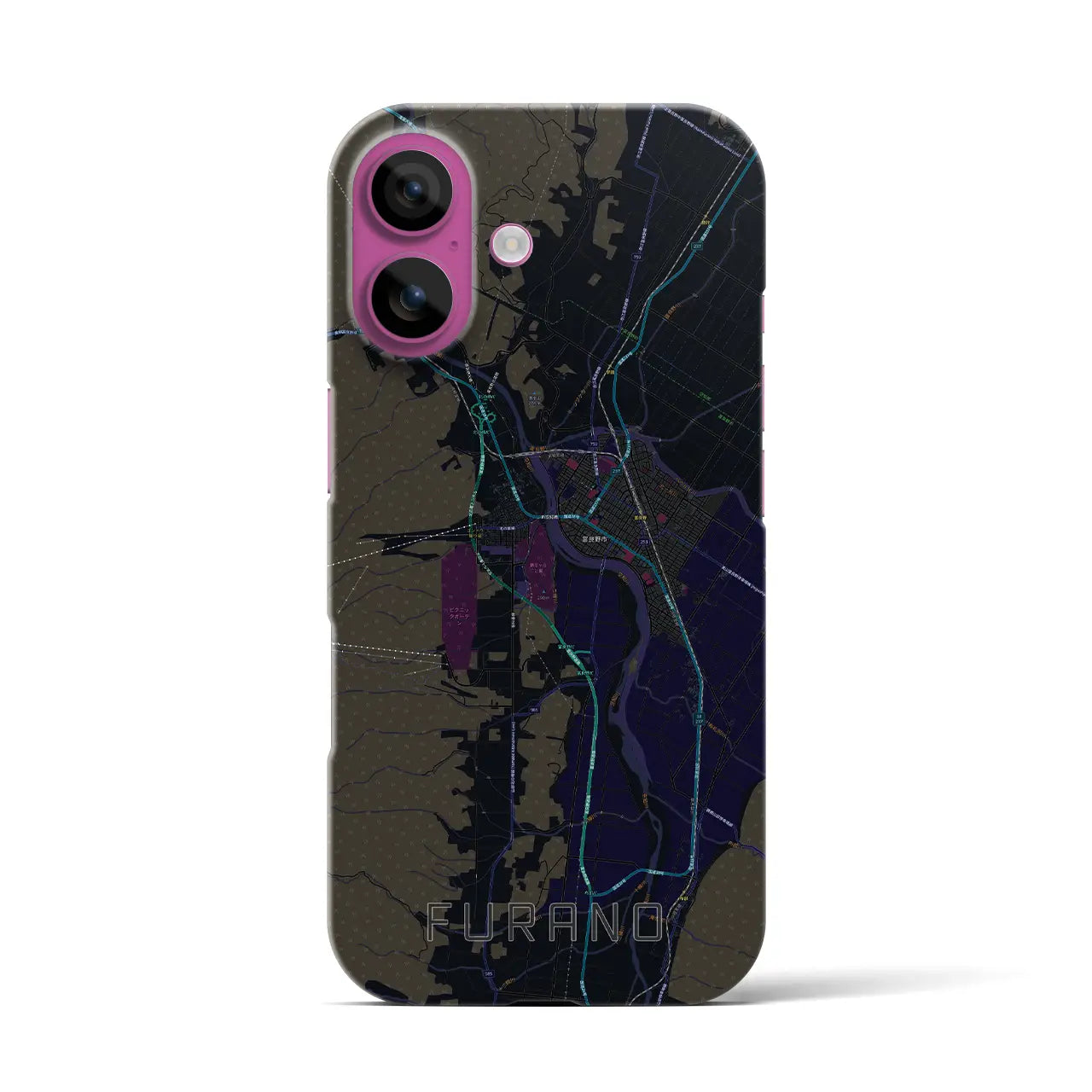 【富良野(北海道)】地図柄iPhoneケース(バックカバータイプ)