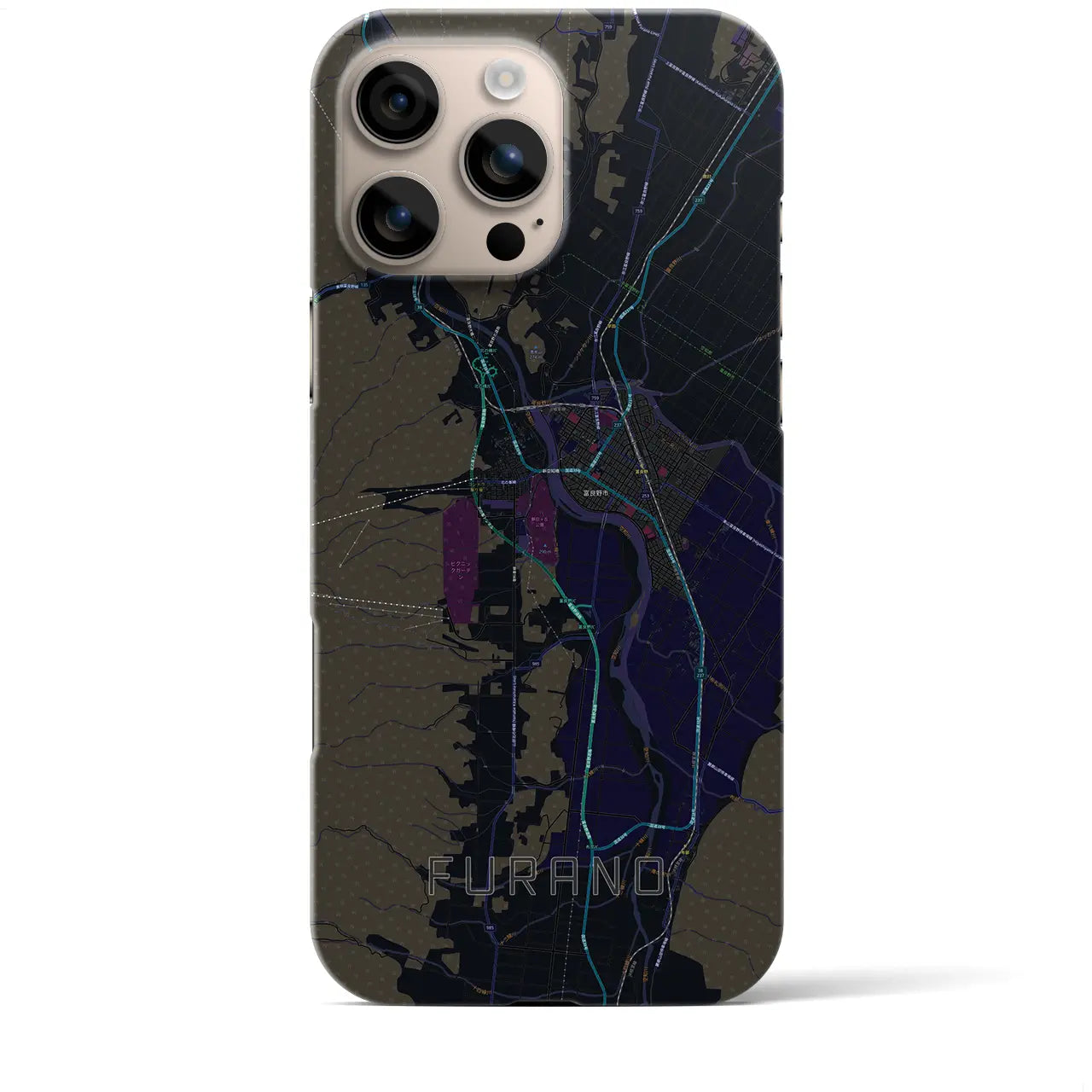 【富良野(北海道)】地図柄iPhoneケース(バックカバータイプ)