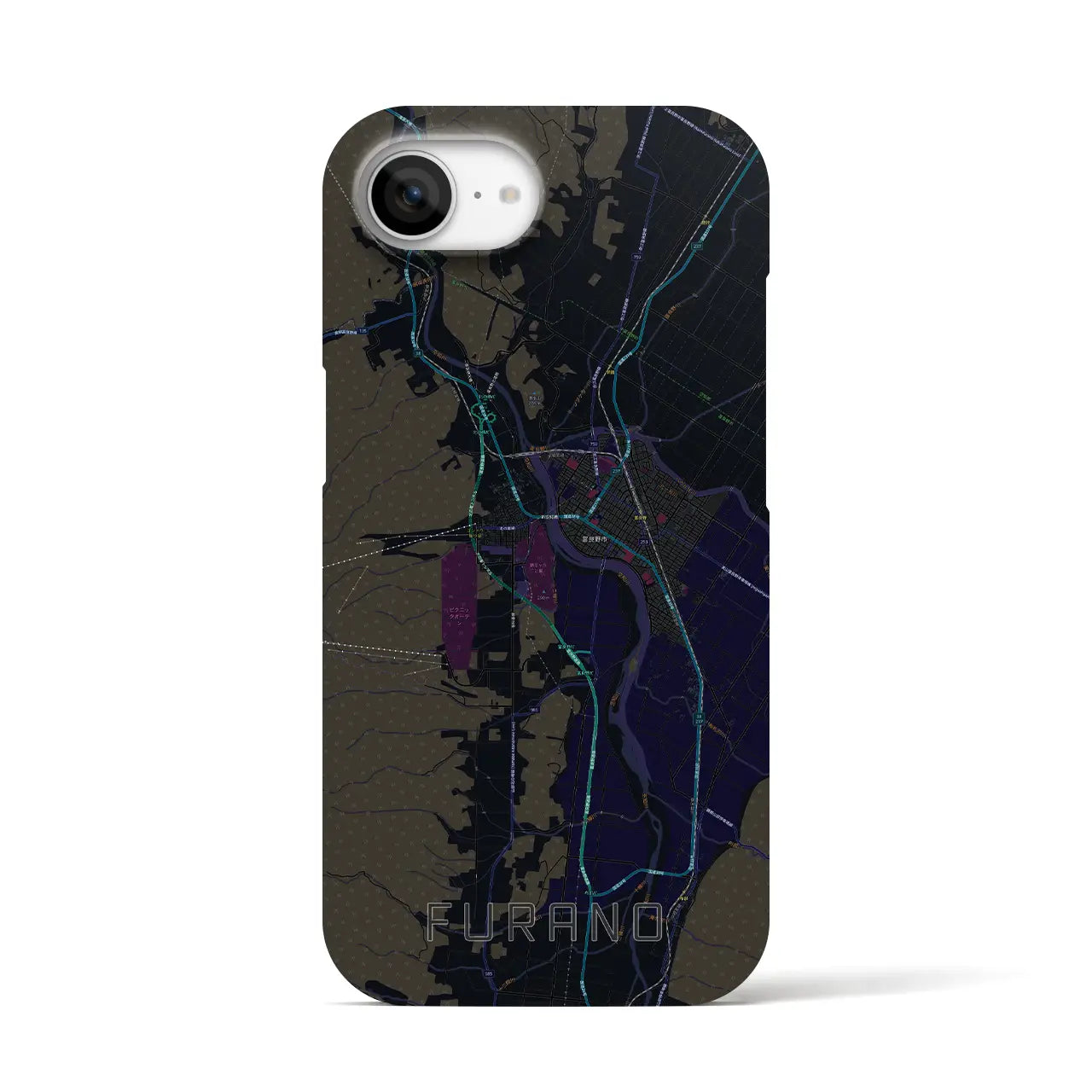 【富良野(北海道)】地図柄iPhoneケース(バックカバータイプ)