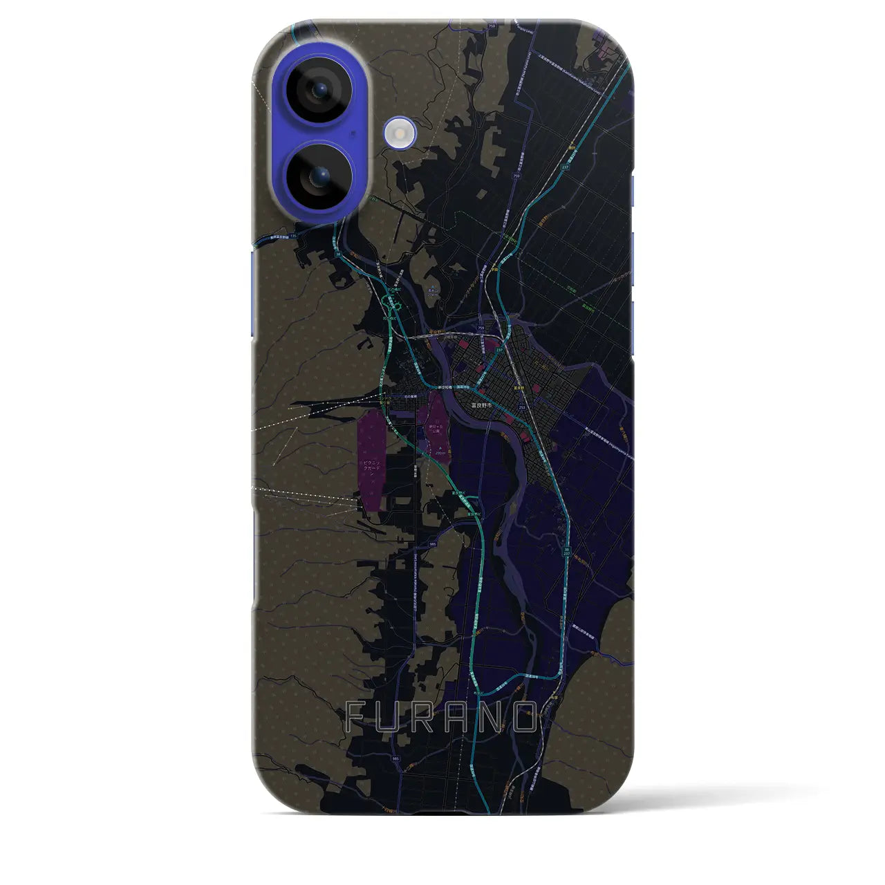 【富良野(北海道)】地図柄iPhoneケース(バックカバータイプ)