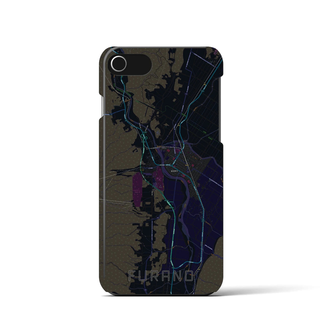 【富良野(北海道)】地図柄iPhoneケース(バックカバータイプ)