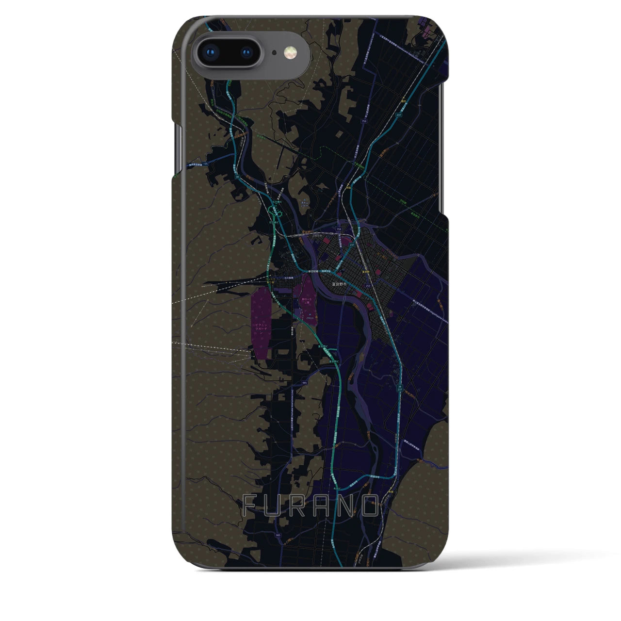 【富良野(北海道)】地図柄iPhoneケース(バックカバータイプ)